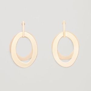 COS Gold Layered Metal Hoop Earrings